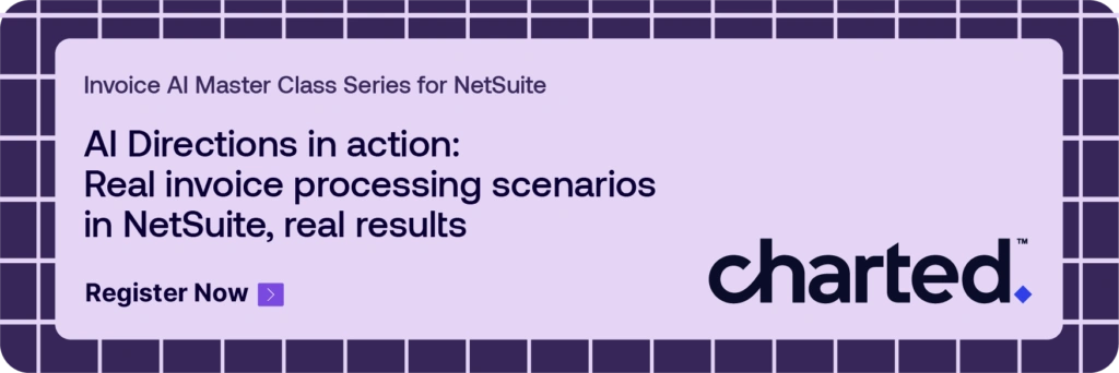 Register link for webinar Invoice AI series for NetSuite on AI Directions