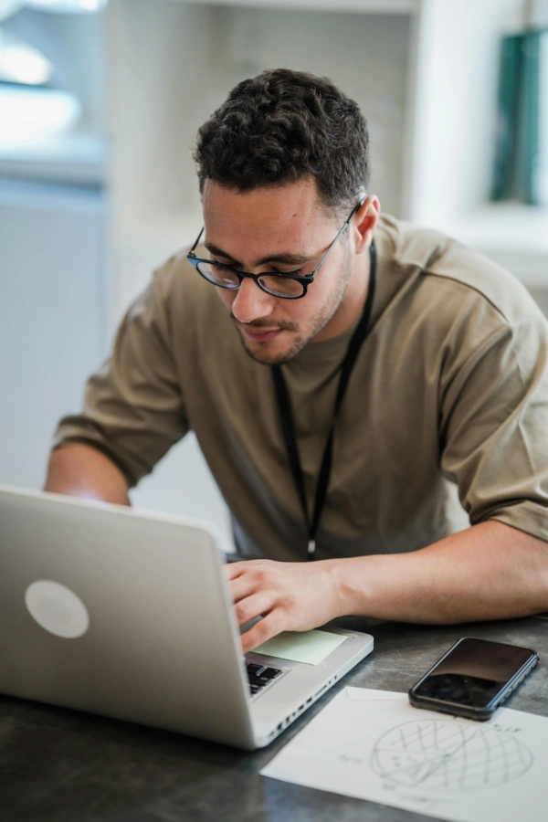 man at a laptop