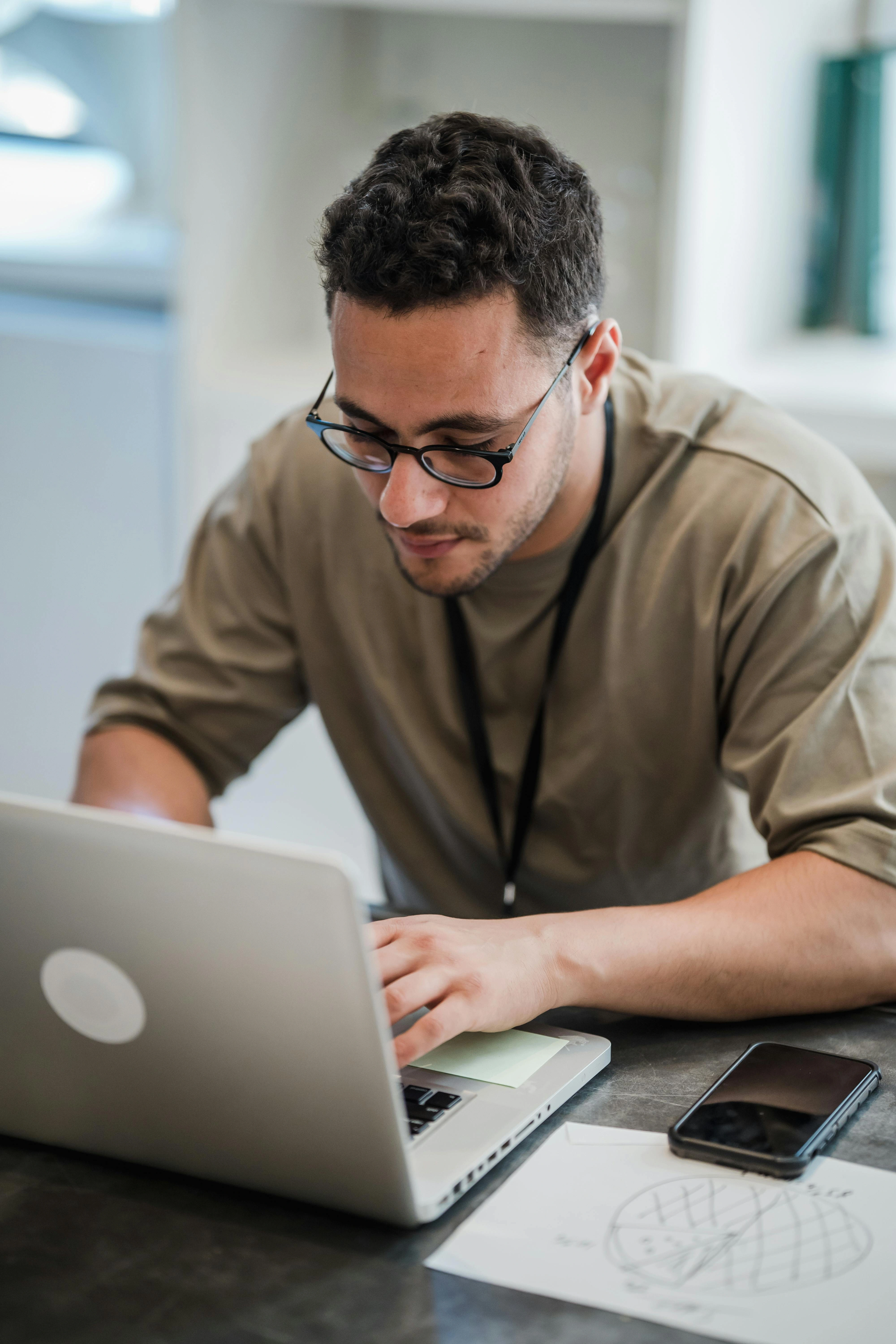 man at a laptop
